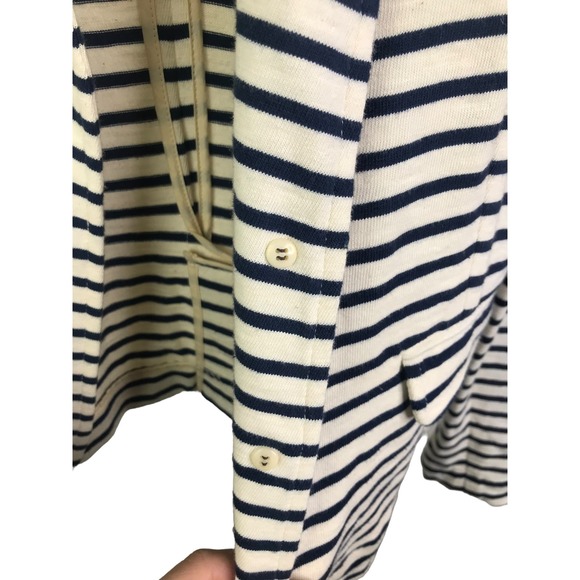 J. Crew Women's Maritime Blazer Blue White Cotton Striped Long Sleeve Sweater XS - Picture 9 of 16
